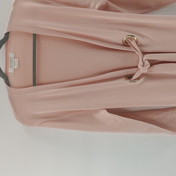 Coco Bleu Pink Long Sleeve Tie Knit Cardigan Size Medium - Picture 2 of 8